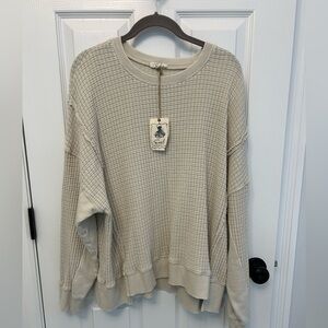 Easel Cream Waffle Knit Sweater NWT